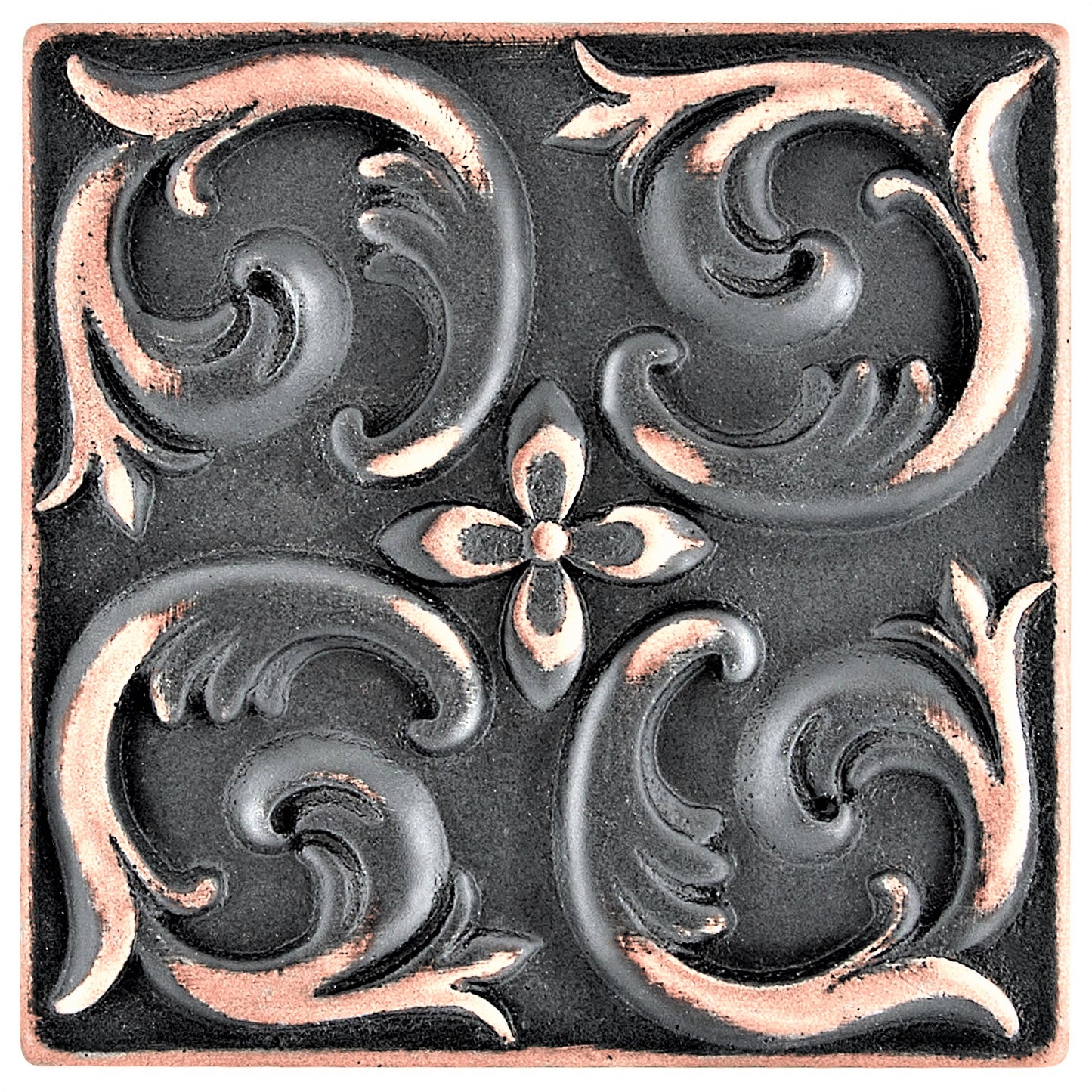 Moroccon Metal Insert Tile Oil Rubbed Bronze 4x4 ( PACK OF 4 PIECE)