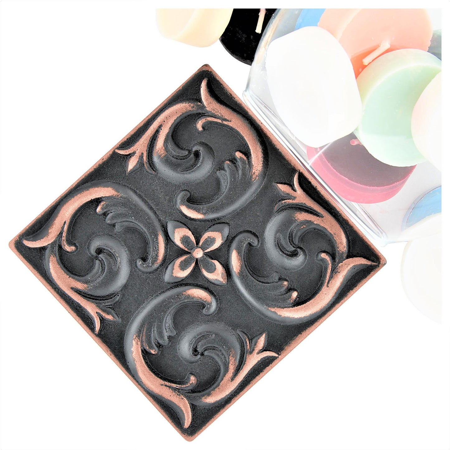 Moroccon Metal Insert Tile Oil Rubbed Bronze 4x4 ( PACK OF 4 PIECE)