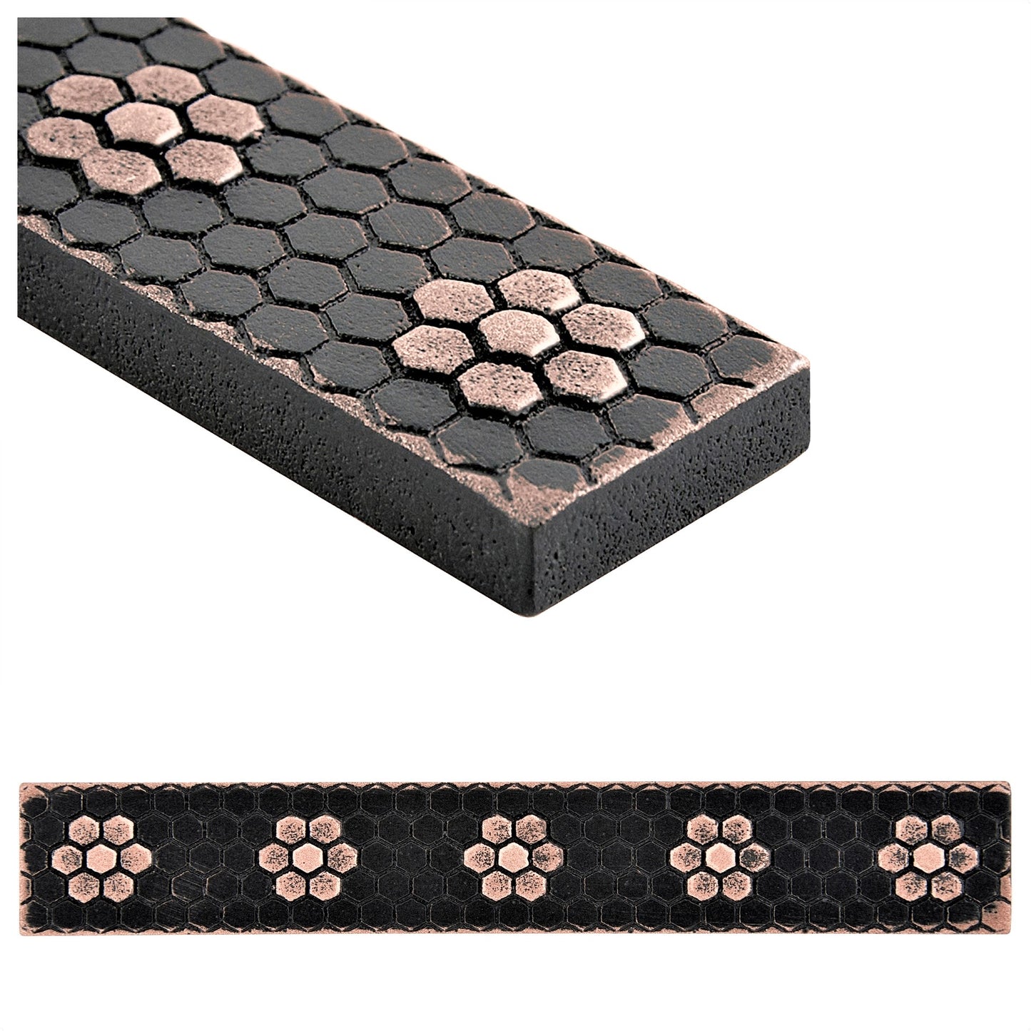 Floral Hex Tile Trim Oil Rubbed Bronze 1x6 (SET of 5)