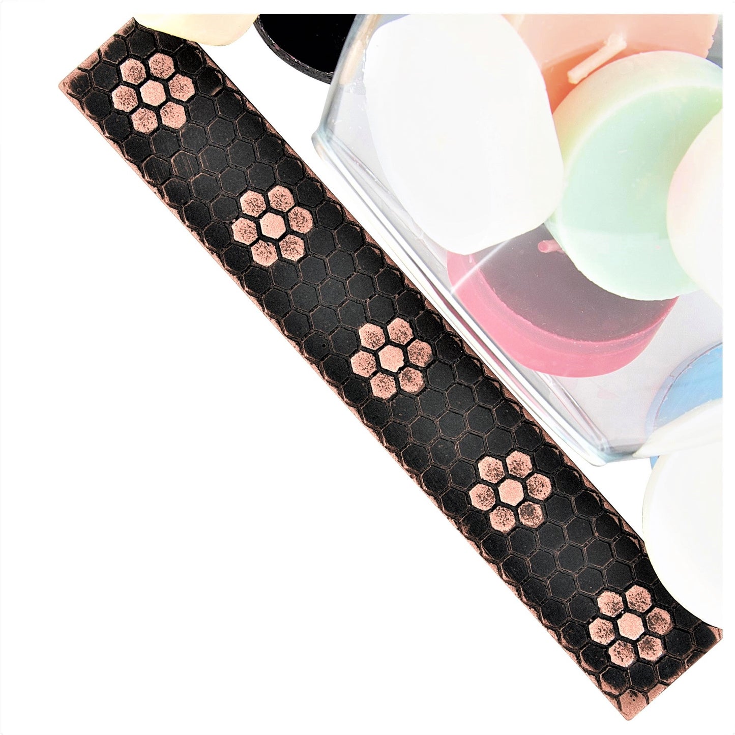 Floral Hex Tile Trim Oil Rubbed Bronze 1x6 (SET of 5)