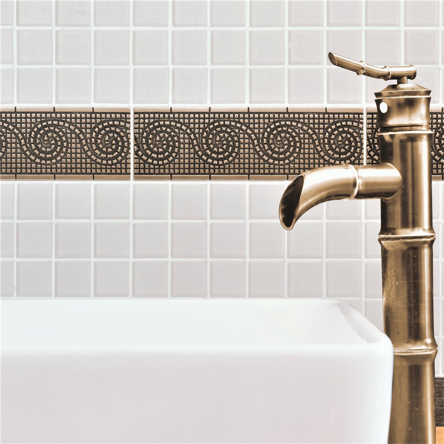 Wave Border Tile Trim Bronze 2x6 ( PACK OF 5 PIECE )