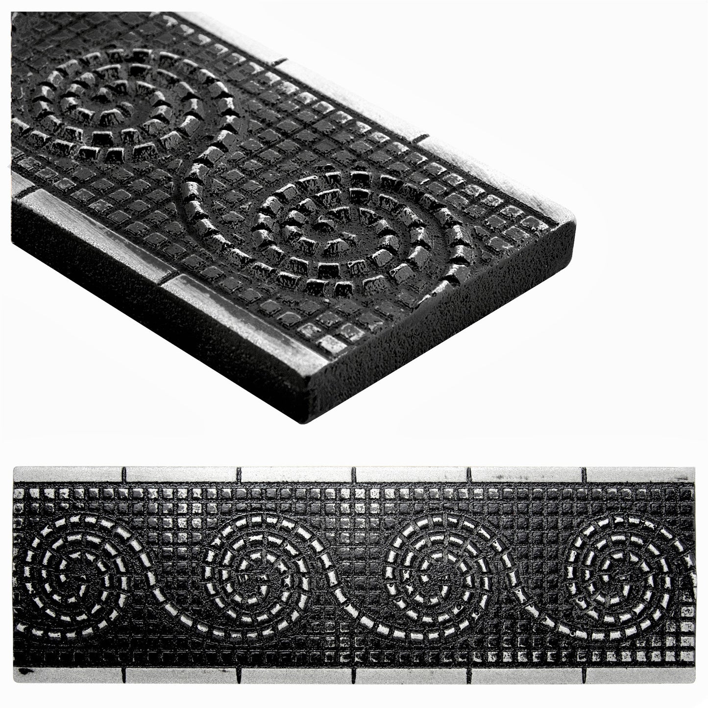 Wave Border Tile Trim Matt Iron Black Wrought Iron 2x6 ( PACK OF 5 PIECE )