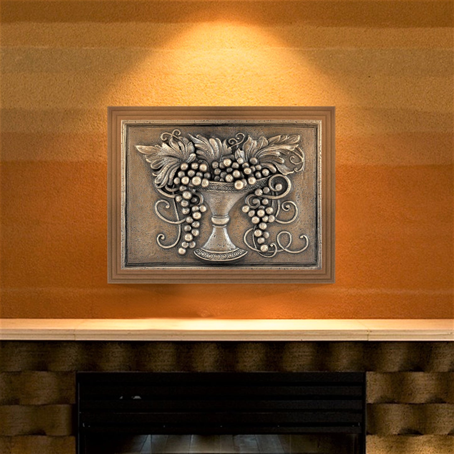 Backsplash Tile for Kitchen and Fireplace Luxuirant 12" x 16" Metal Mural Bronze