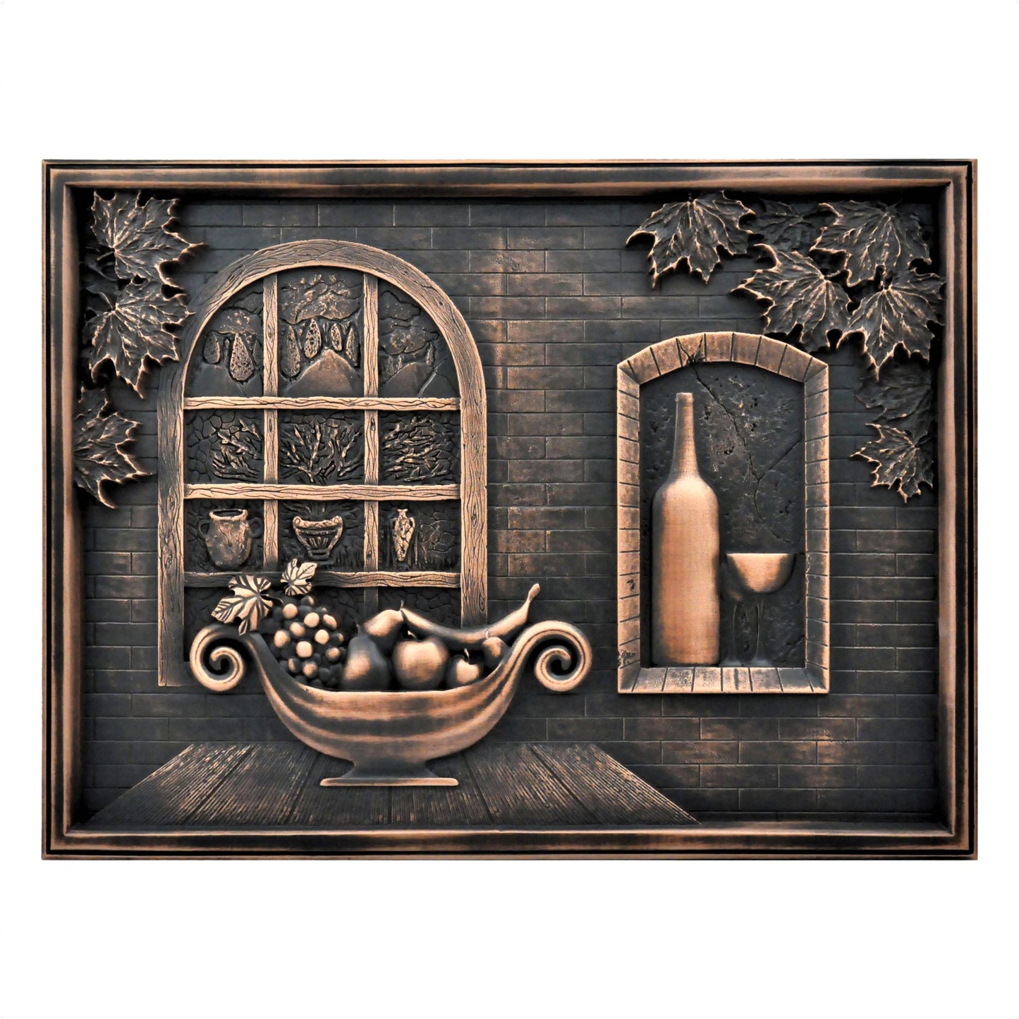Backsplash Tile for Kitchen and Fireplace Heaven 12" x 18" Metal Mural Oil Rubbed Bronze