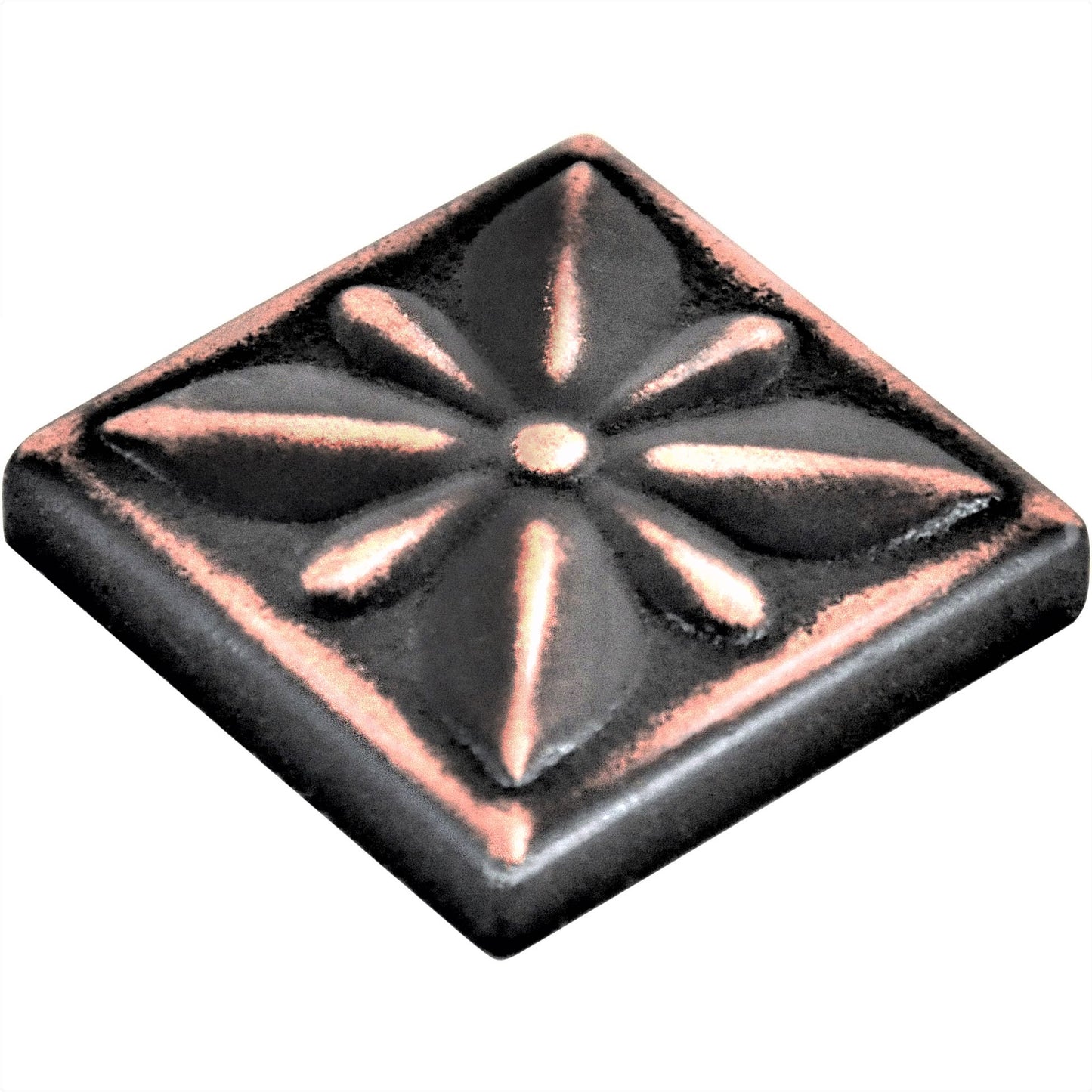 Mediterrenean Metal Insert Tile Oil Rubbed Bronze 2x2 ( PACK OF 8 PIECE )