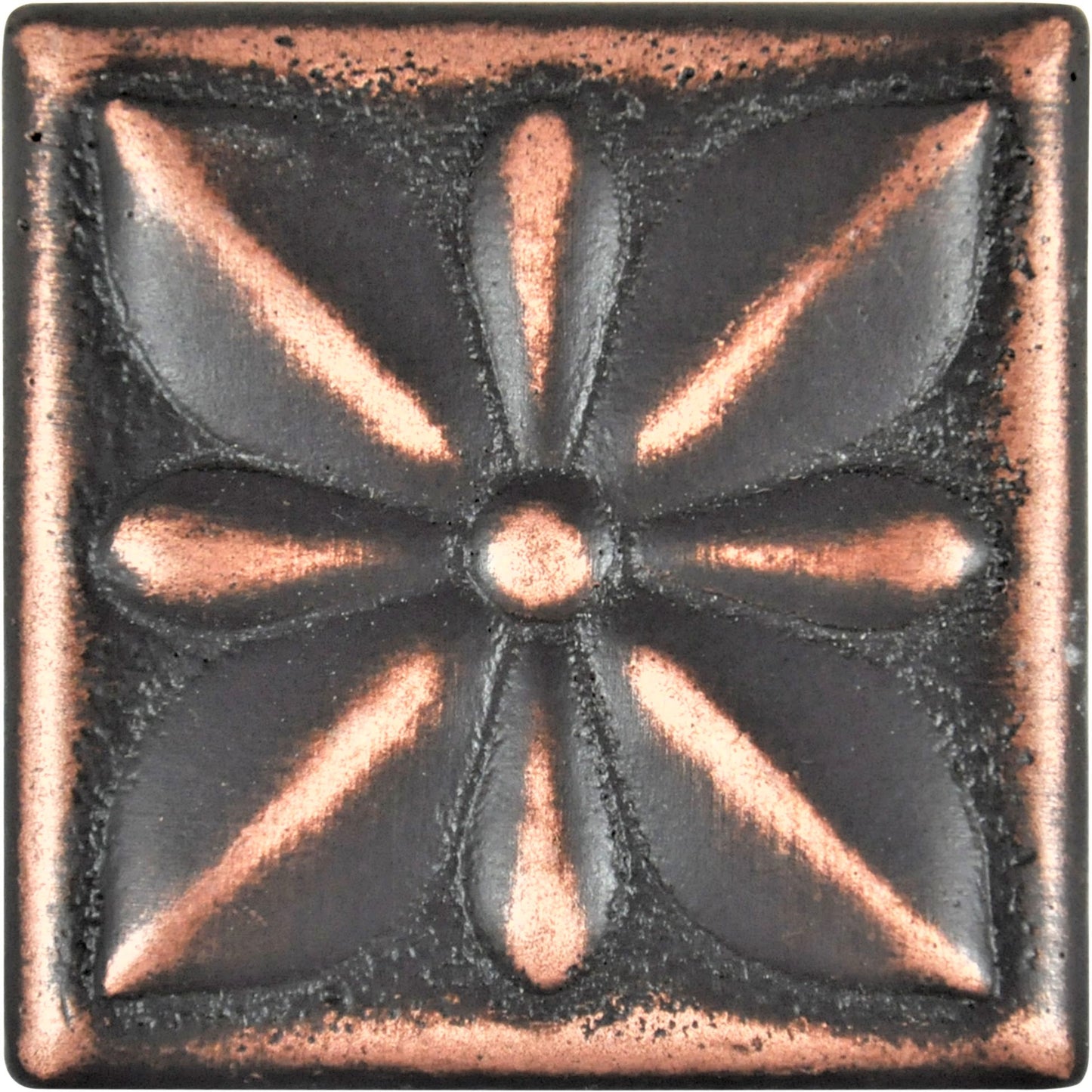 Mediterrenean Metal Insert Tile Oil Rubbed Bronze 2x2 ( PACK OF 8 PIECE )