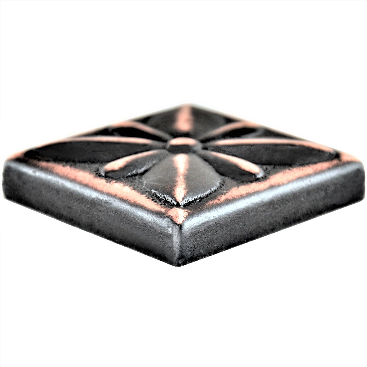 Mediterrenean Metal Insert Tile Oil Rubbed Bronze 2x2 ( PACK OF 8 PIECE )