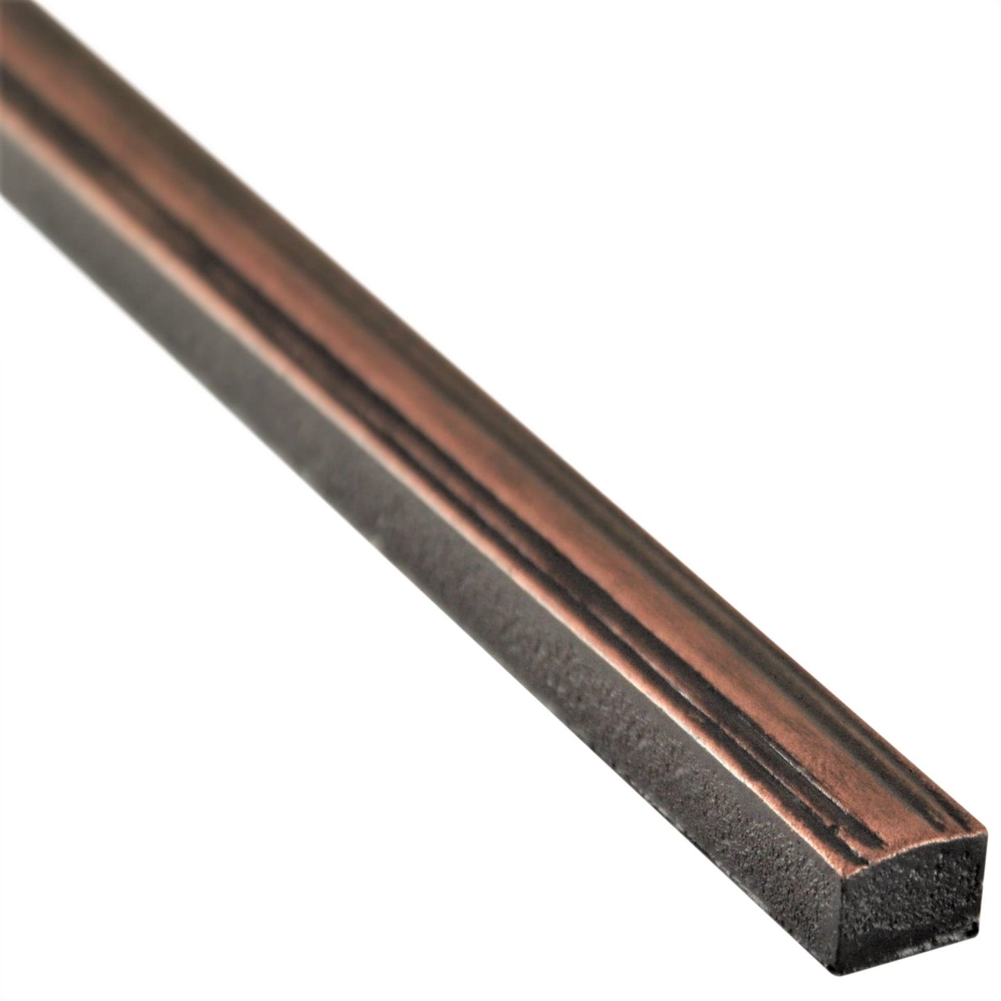 Custom Metal Oil Rubbed Bronze 1/2 in. x 12 in. Matte Metal Flat Decorative Pencil Liner Wall Tile Trim (5 Linear Foot / Pack)