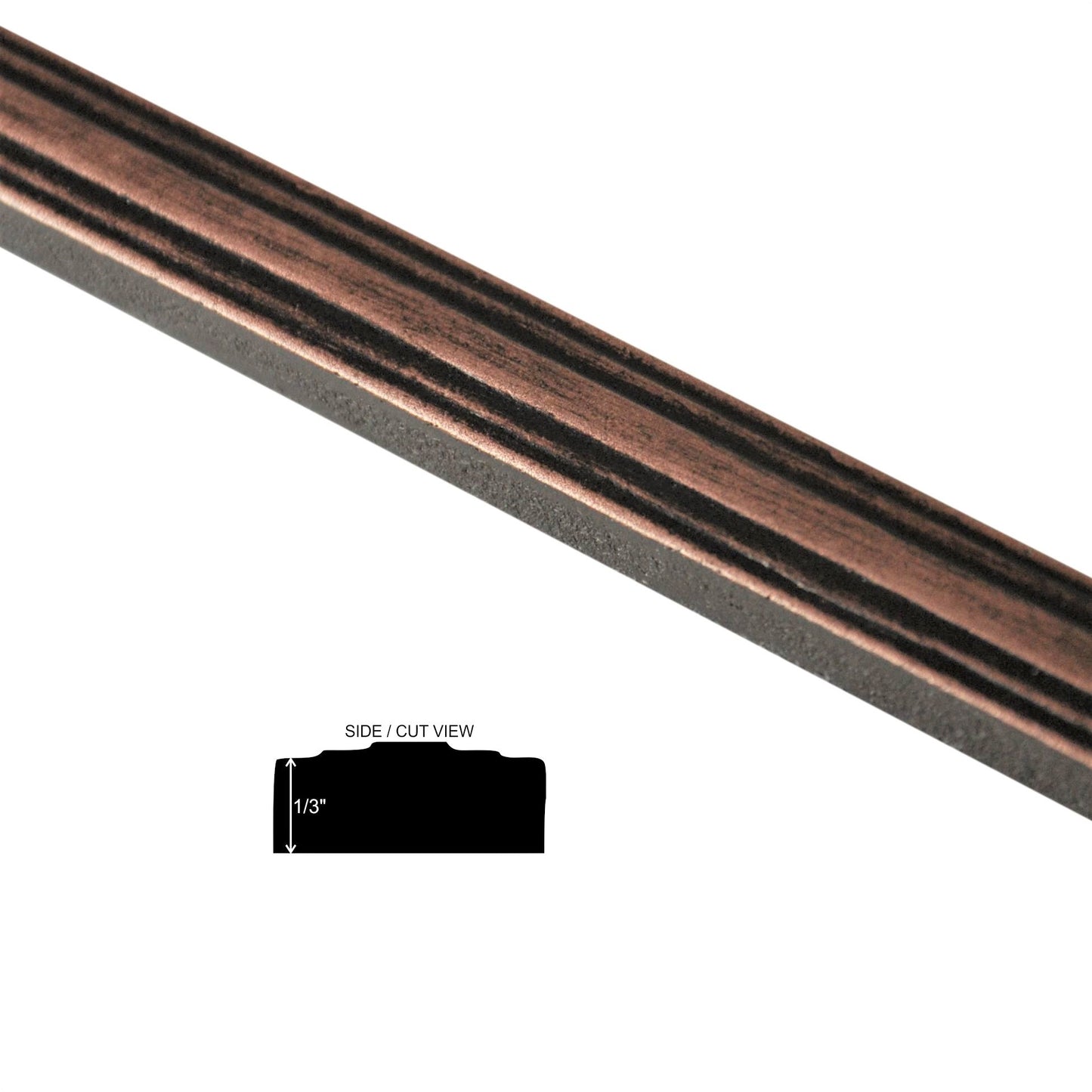 Custom Metal Oil Rubbed Bronze 1/2 in. x 12 in. Matte Metal Flat Decorative Pencil Liner Wall Tile Trim (5 Linear Foot / Pack)