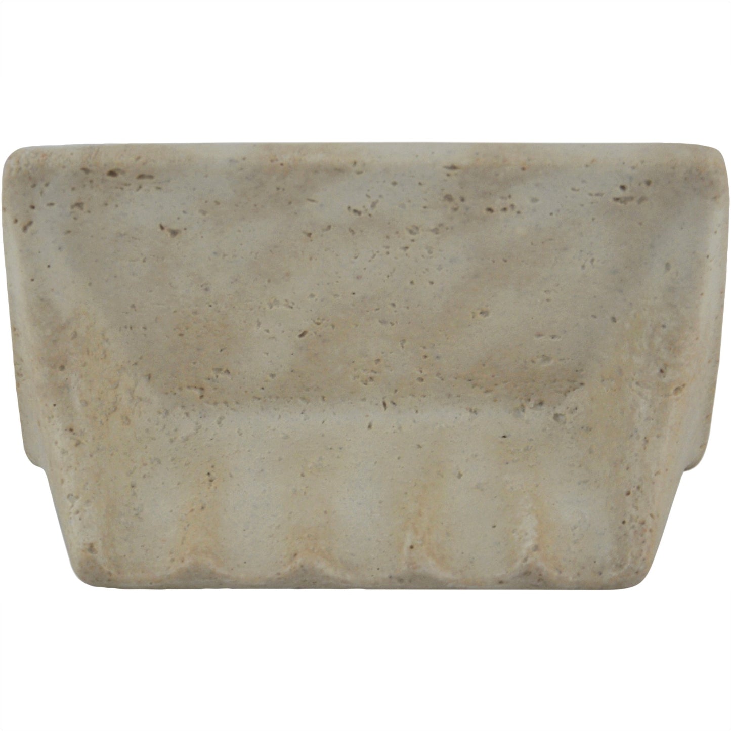 Prima Shaded Ivory 8.25 in. x 4.75 in Matte Resin Travertine Wall Mount Hand Made Soap Dish
