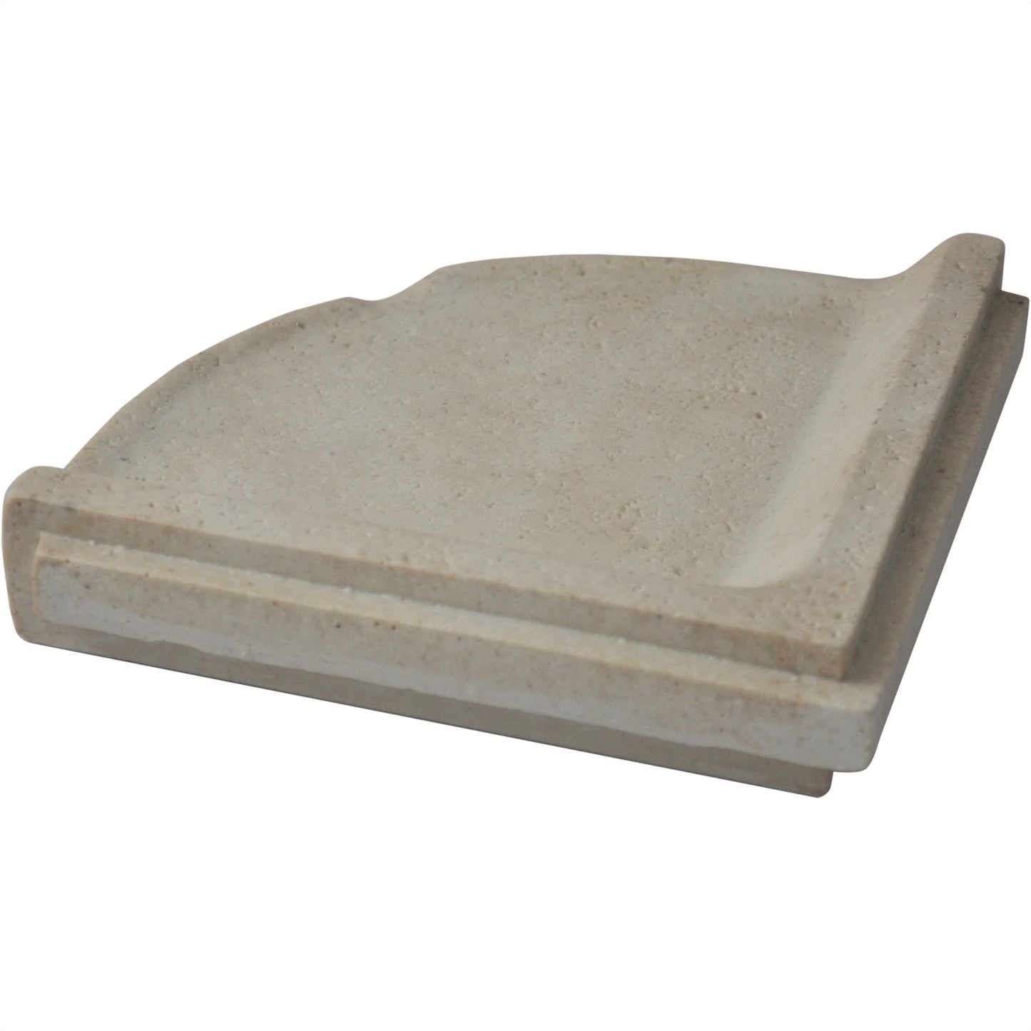 Prima Shaded Ivory 8.15 in. x 8.15 in Matte Resin Travertine Wall Mount Lugged Hand Made Corner Shelf Tile Trim