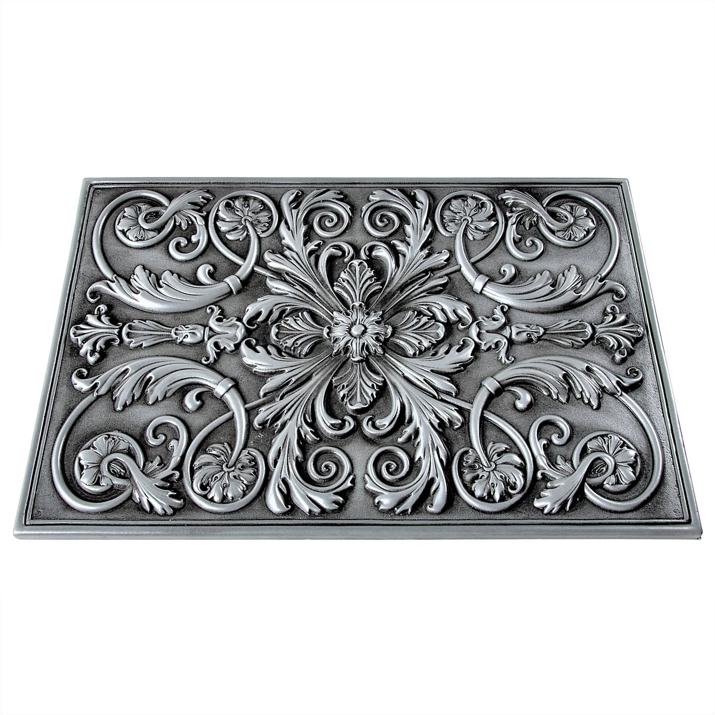 Backsplash Tile for Kitchen and Fireplace Royal 12" x 18" Metal Mural Pewter Nickel