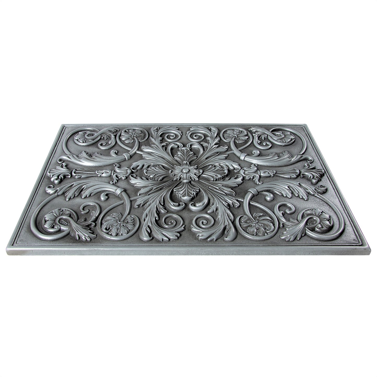 Backsplash Tile for Kitchen and Fireplace Royal 12" x 18" Metal Mural Pewter Nickel