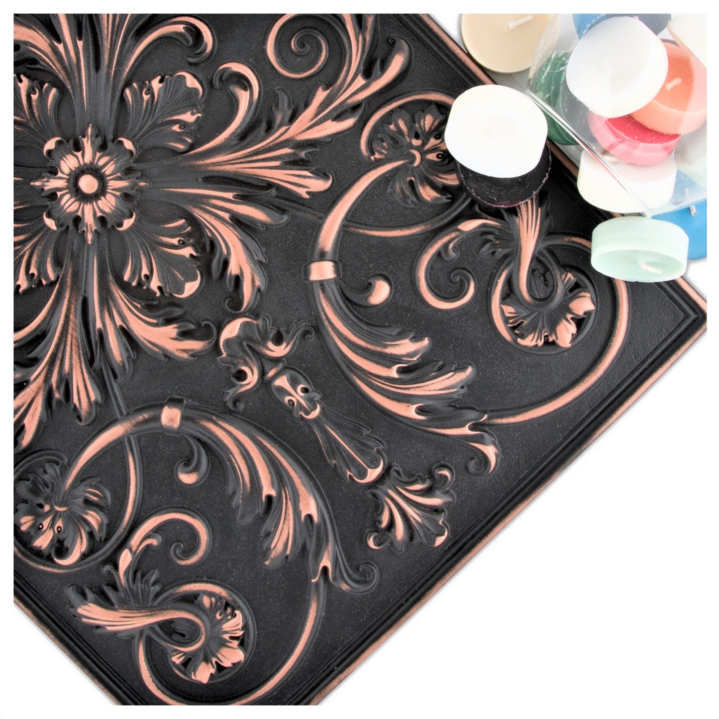 Backsplash Tile for Kitchen and Fireplace Royal 12" x 18" Metal Mural Oil Rubbed Bronze
