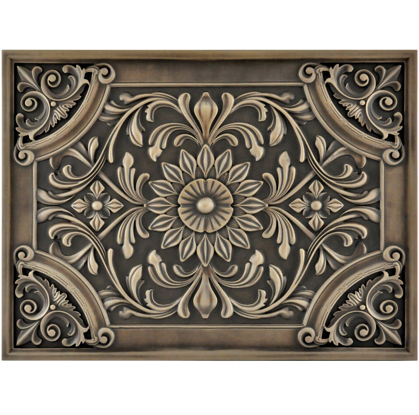 Backsplash Metal Mural Tile Hand Made Plaque Harmony 18"x24" Bronze