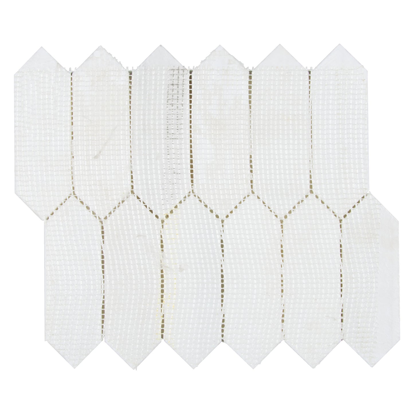 White Dolomite Picket 10 in. x 12 in. x 10 mm Polished Marble Mosaic Tile (4.19 sq. ft./case)