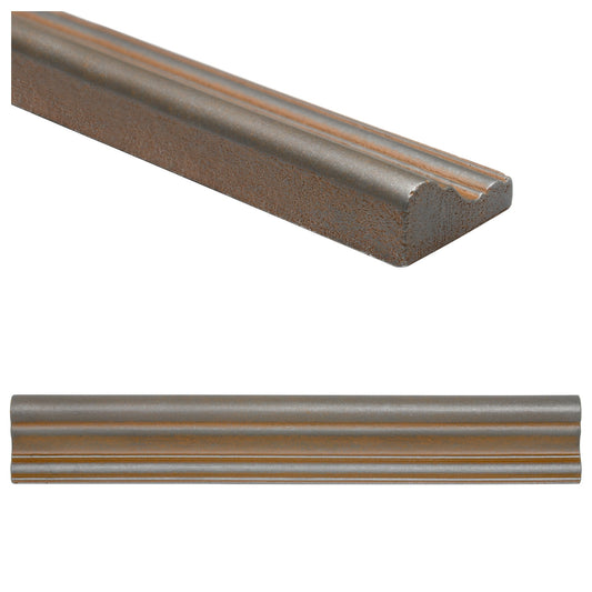 Trendy Metal Decorative Chair Rail Accent Tile Matt Iron Rust 2"x12" ( 5 Linear Foot )
