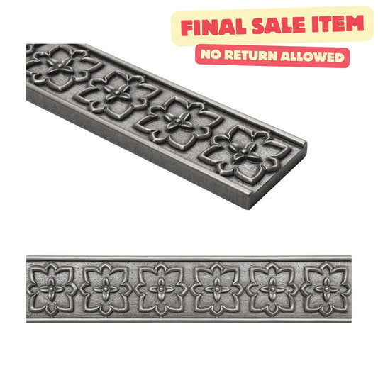 Crown Decorative Border Tile 2 1/2"x12" Pewter (Pack of 5 )