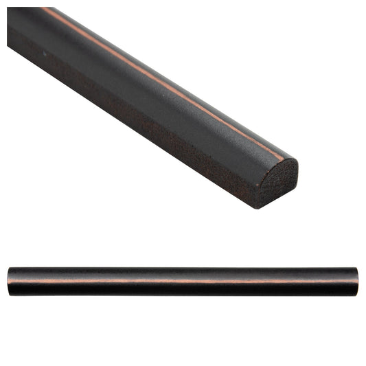 Urban Oil Rubbed Bronze  1/2 in. x 6 in. Metal Pencil Liner Wall Tile Trim (2.5 Linear Foot/Case)