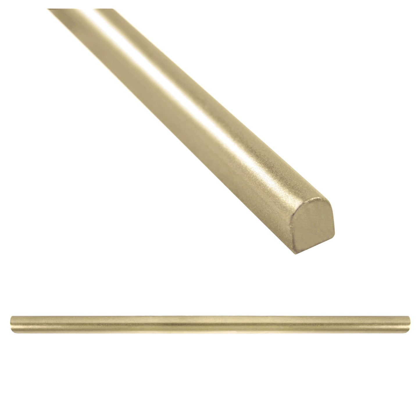 Universal Brass Gold 1/2 in. x 12 in. Matte Metal Pencil Liner Wall Tile Trim (5 Linear Foot/Case)