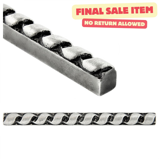 Prima Antique Pewter Nickel 1 1/4 in. x 6 in. Matte Metal Pencil Liner Wall Tile Trim (5 Linear Foot/Case)