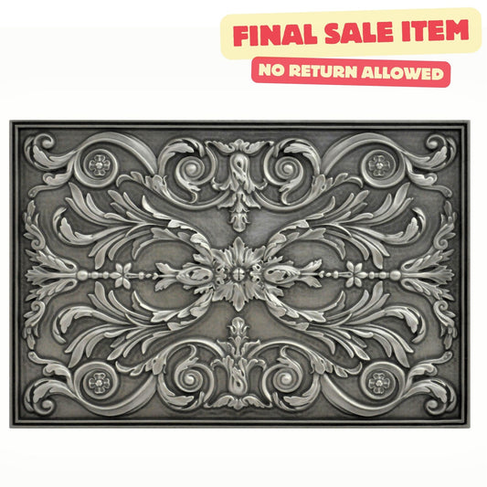 Backsplash Tile for Kitchen and Fireplace Viola 12" x 18" Metal Mural Pewter Nickel