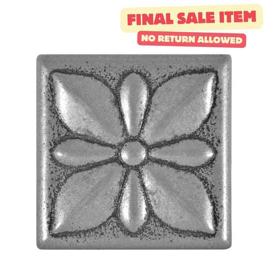 Mediterranean Metal Insert Tile Pewter 2x2 ( PACK OF 8 PIECE )