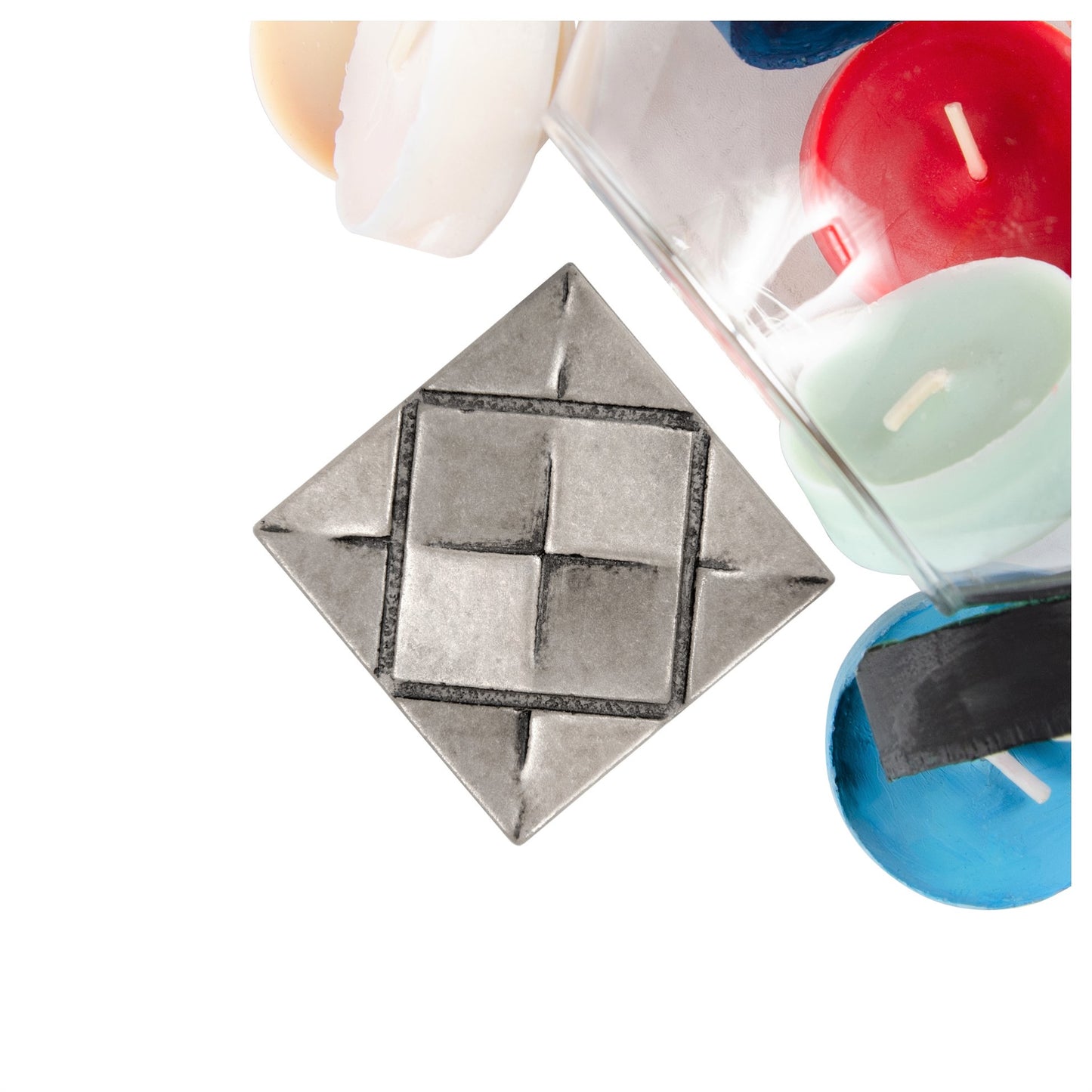 Origami Metal Insert Tile Brushed Nickel 2x2 ( PACK OF 8 PIECE )