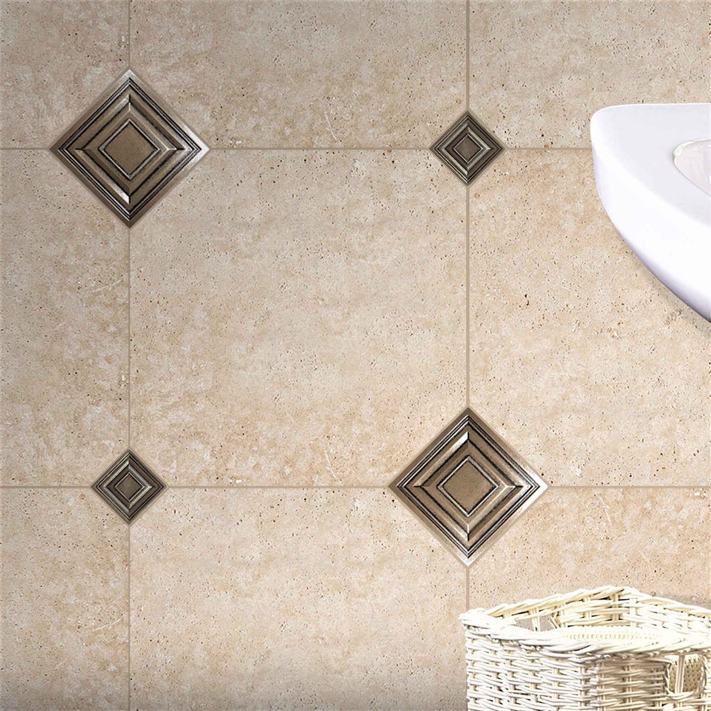 Custom Metal Insert Tile Bronze 2x2 ( PACK OF 8 PIECE )