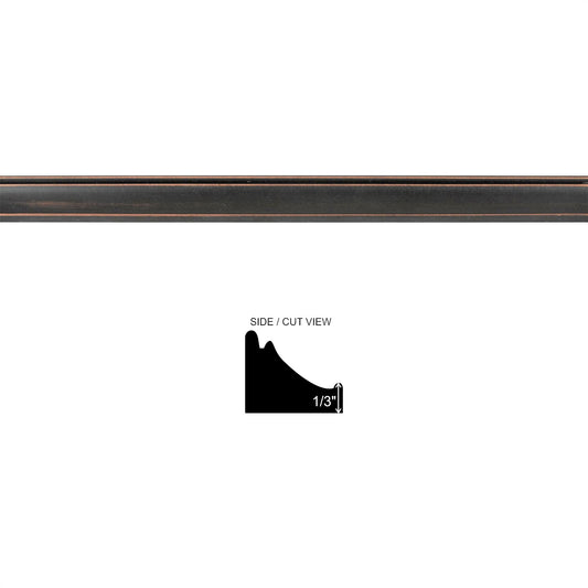 Universal Metal Decorative Thin Chair Rail Accent Tile Oil Rubbed Bronze 0.9"x12" ( 5 Linear Foot )