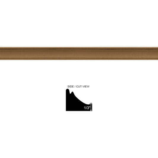 Universal Metal Decorative Thin Chair Rail Accent Tile Bronze 0.9"x12" ( 5 Linear Foot )