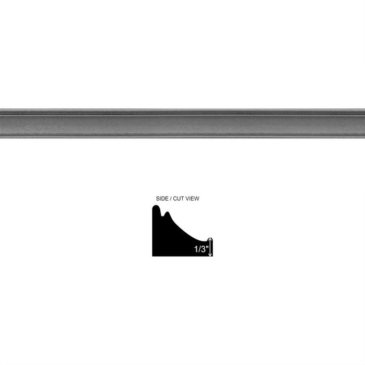 Universal Metal Decorative Thin Chair Rail Accent Tile Pewter 0.9"x12" ( 5 Linear Foot )