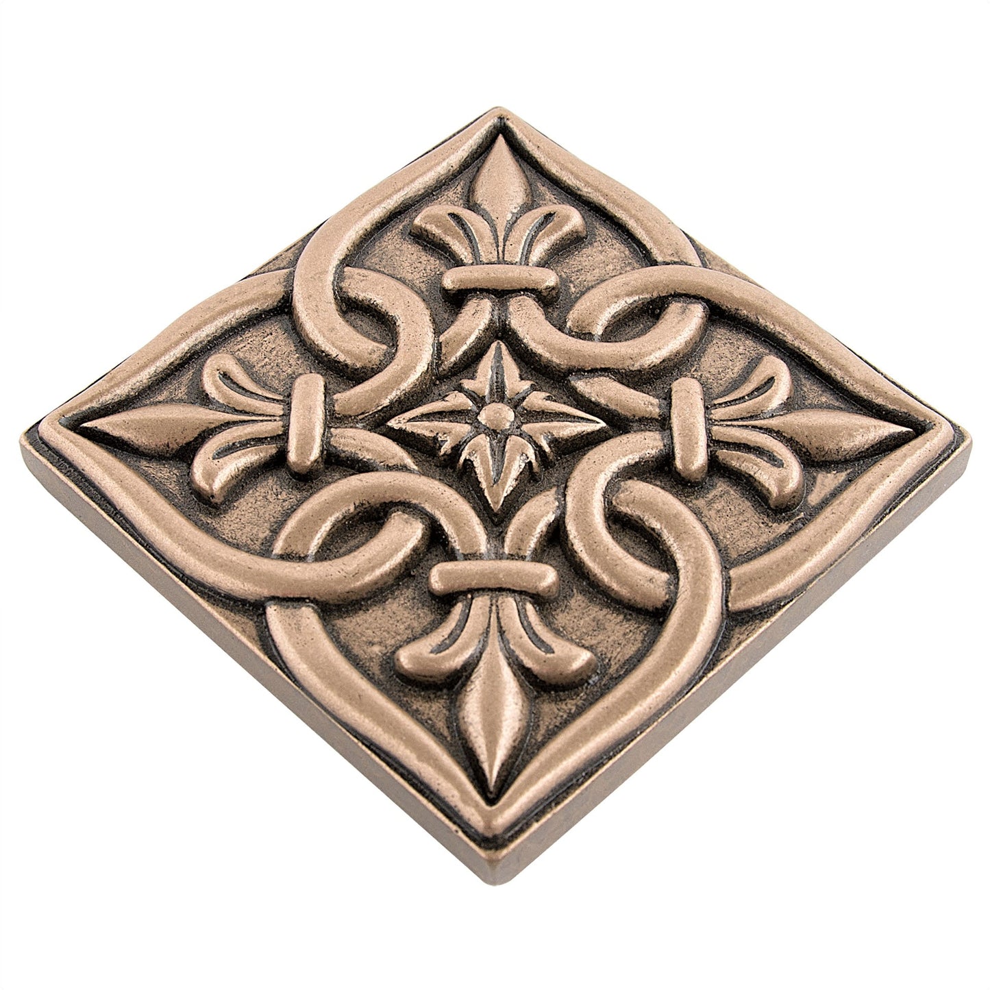 Romance Decorative Metal Insert Tile Bronze  4x4  ( PACK OF 4 PIECE )