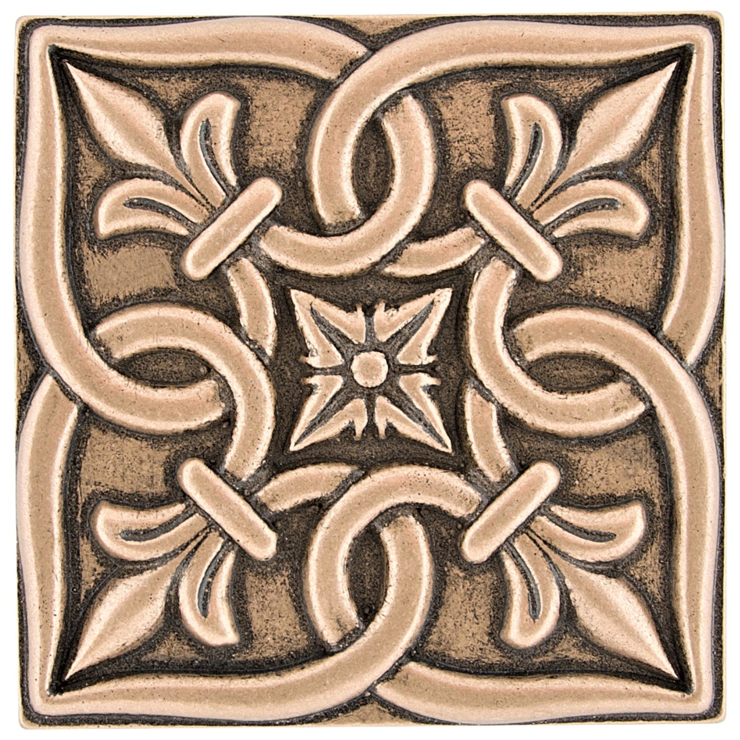 Romance Decorative Metal Insert Tile Bronze  4x4  ( PACK OF 4 PIECE )