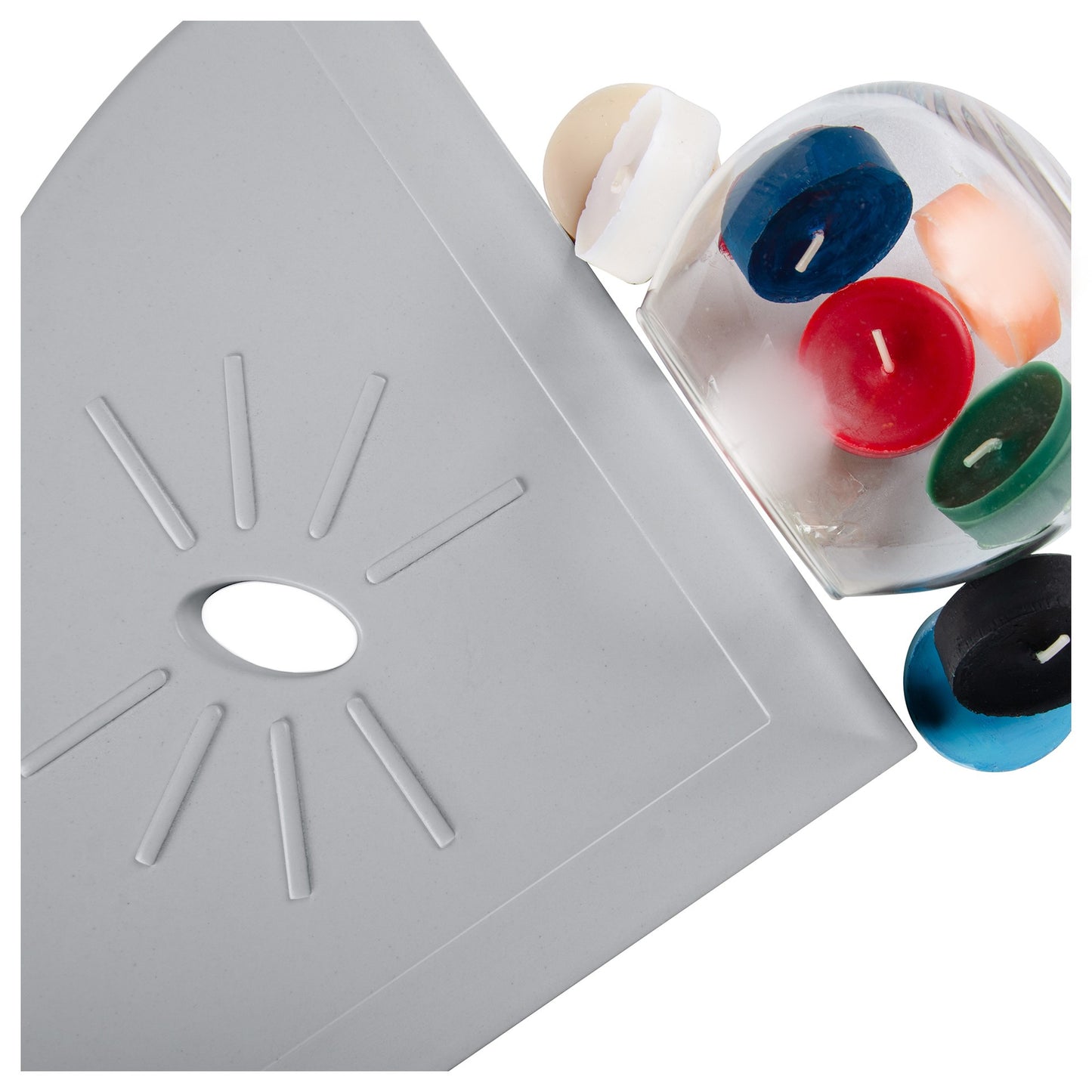 Architecta Decor Bathroom and Shower Corner Shelf Flatback Wall Mounted Tile 8.8 x 8.8 Inch Gray