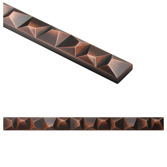 Shapes Decorative Metal Border Liner Tile Trim Oil Rubbed Bronze 1.2" x 12" ( PACK OF 5 PIECE)