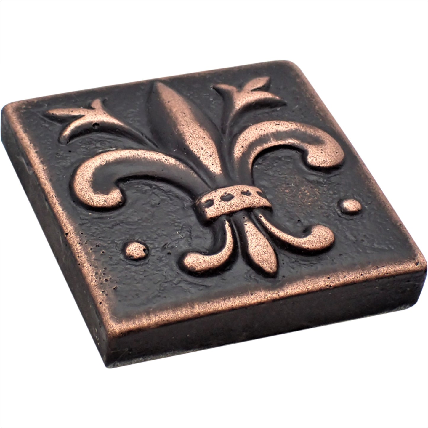 Fleur de Lis  -  Metal Insert Tile Oil Rubbed Bronze 2x2 ( PACK OF 8 PIECE)