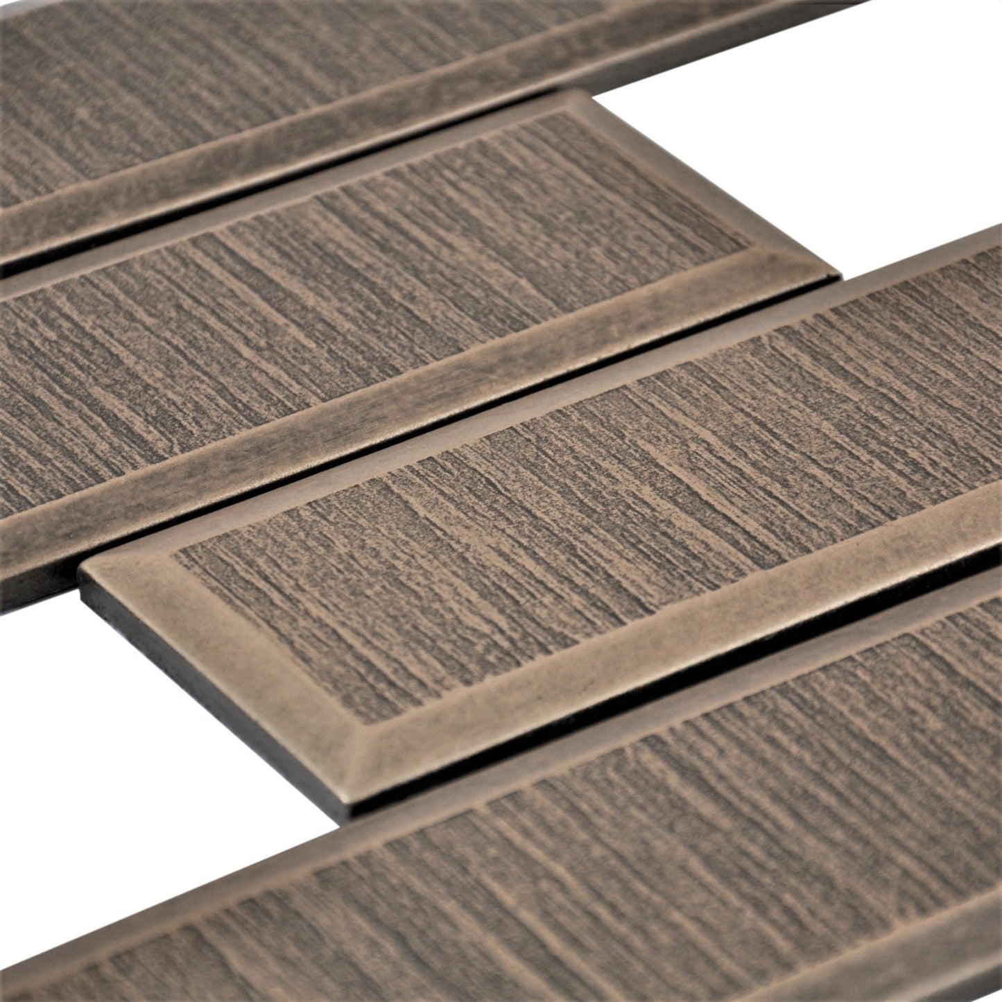 Brick Beveled Majestic Metal Mosaic Tile Bronze  - 9"x12"