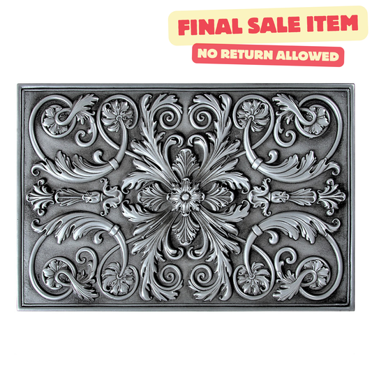 Backsplash Tile for Kitchen and Fireplace Royal  12" x 18" Metal Mural Pewter Nickel