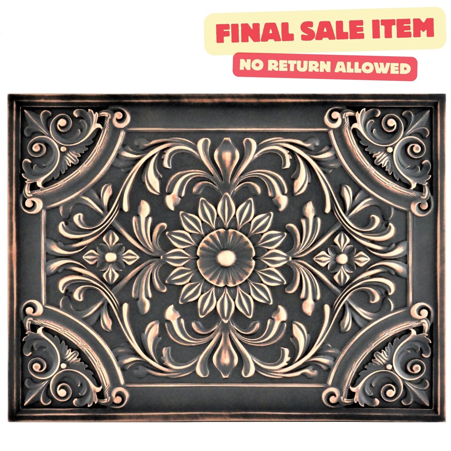Backsplash Metal Mural Tile Hand Made Plaque Harmony 18"x24" Oil Rubbed Bronze