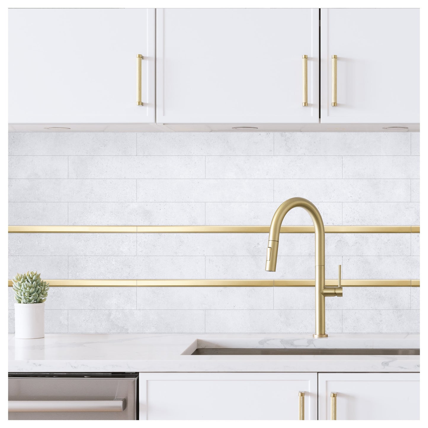 Liso Decorative Liner Brass Gold Tile Trim 5/8 x 12 ( PACK OF 5 PIECE )