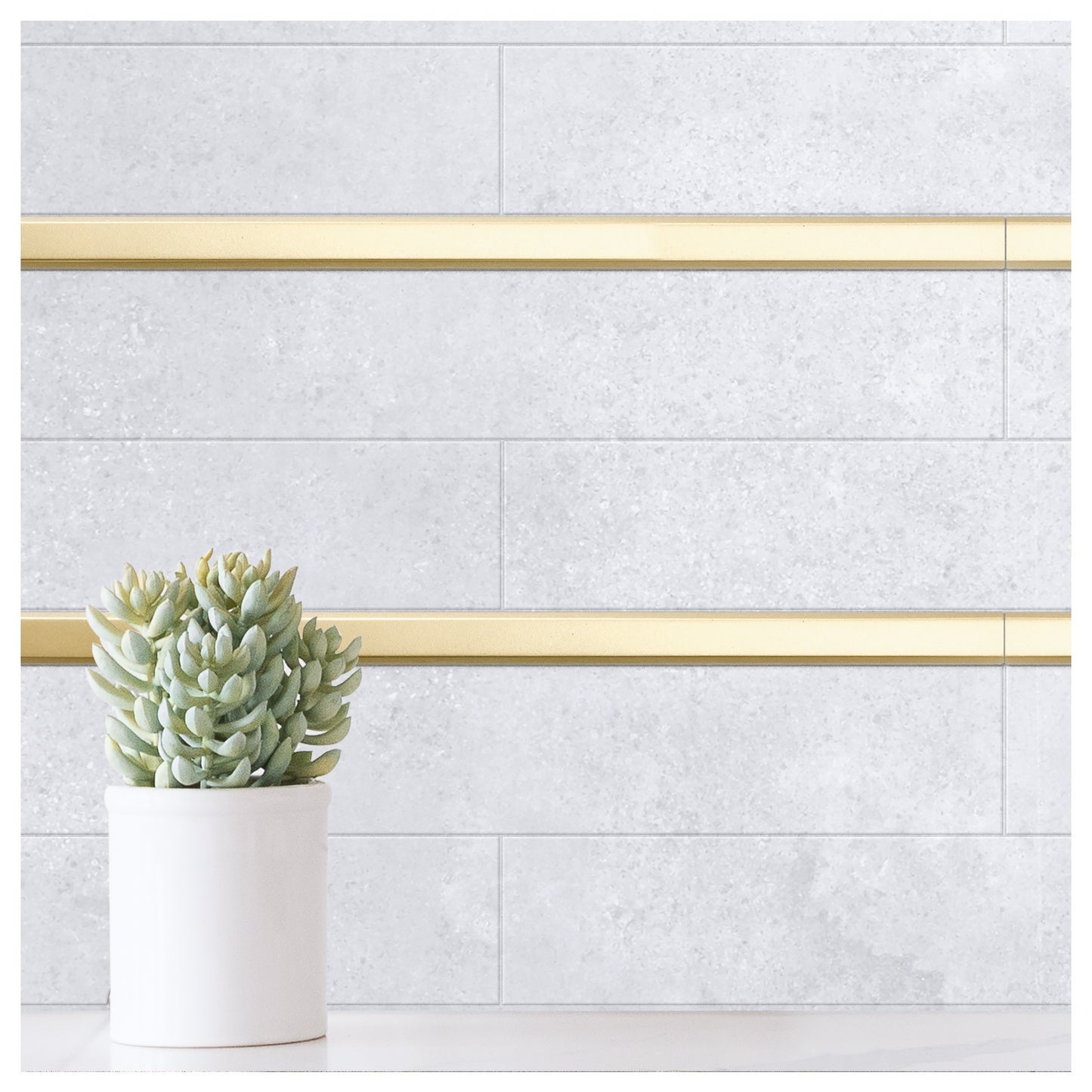Liso Decorative Liner Brass Gold Tile Trim 5/8 x 12 ( PACK OF 5 PIECE )