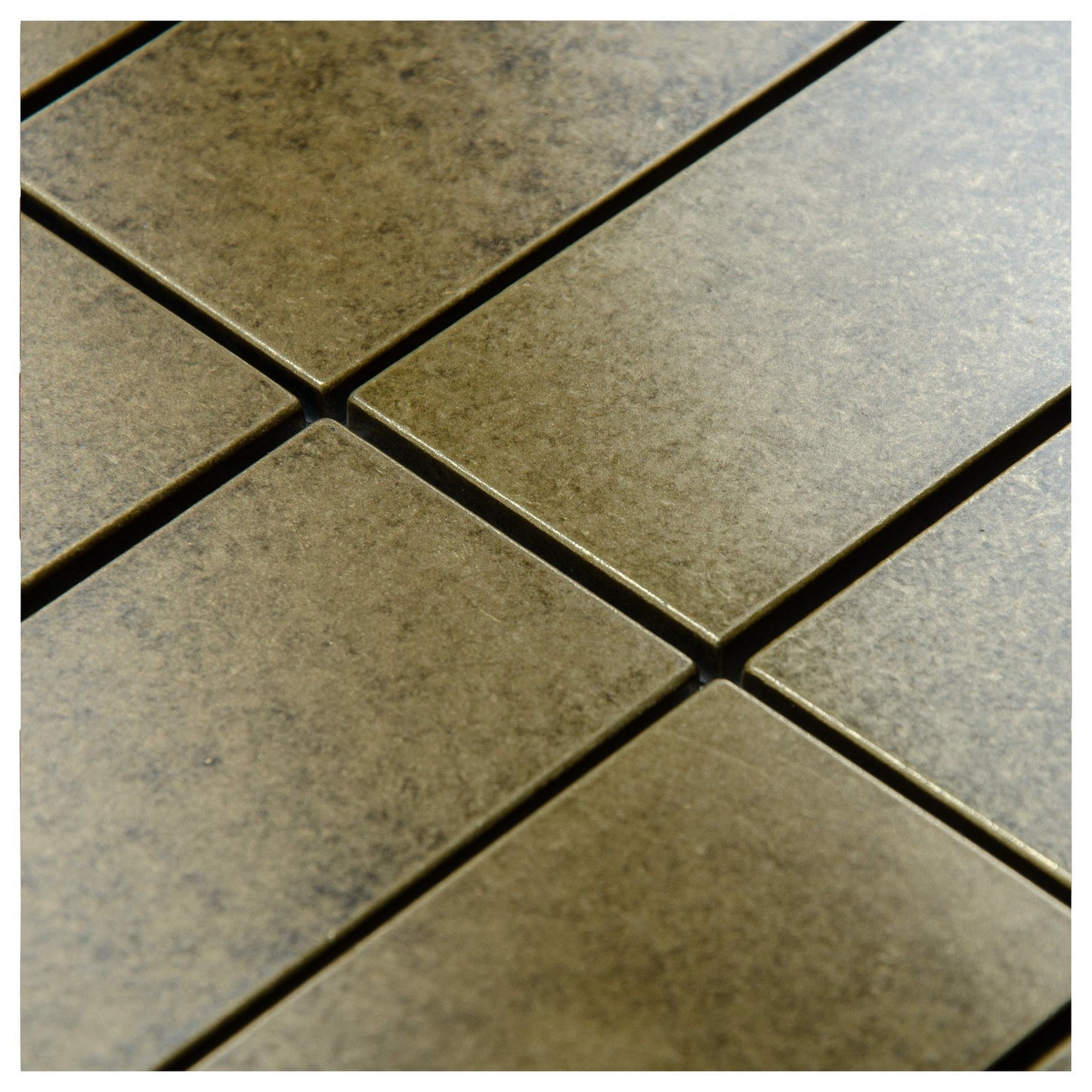 Antique Gold Encore Stacked 2"x6" Mosaic Tile - 12"x 12"