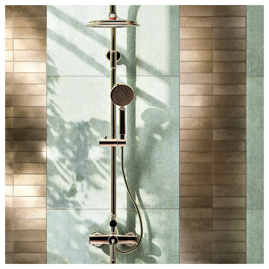 Bronze Encore Stacked 2"x6" Mosaic Tile - 12"x 12"