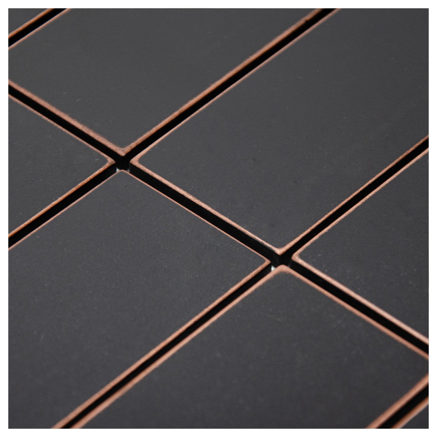 Oil Rubbed Bronze Encore Stacked 2"x6" Mosaic Tile - 12"x 12"