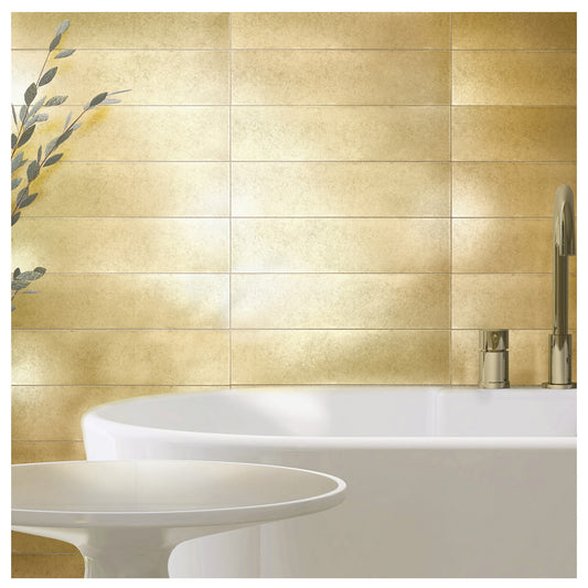 Antique Gold Encore Metal Wall Tile 3" x 12"