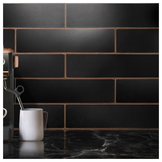 Oil Rubbed Bronze Encore Metal Wall Tile 3" x 12"
