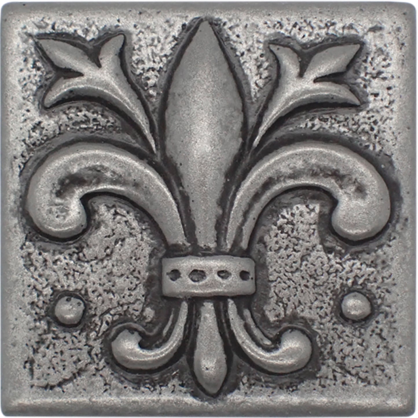 Fleur de Lis  -  Metal Insert Tile Pewter  2x2 ( PACK OF 8 PIECE)