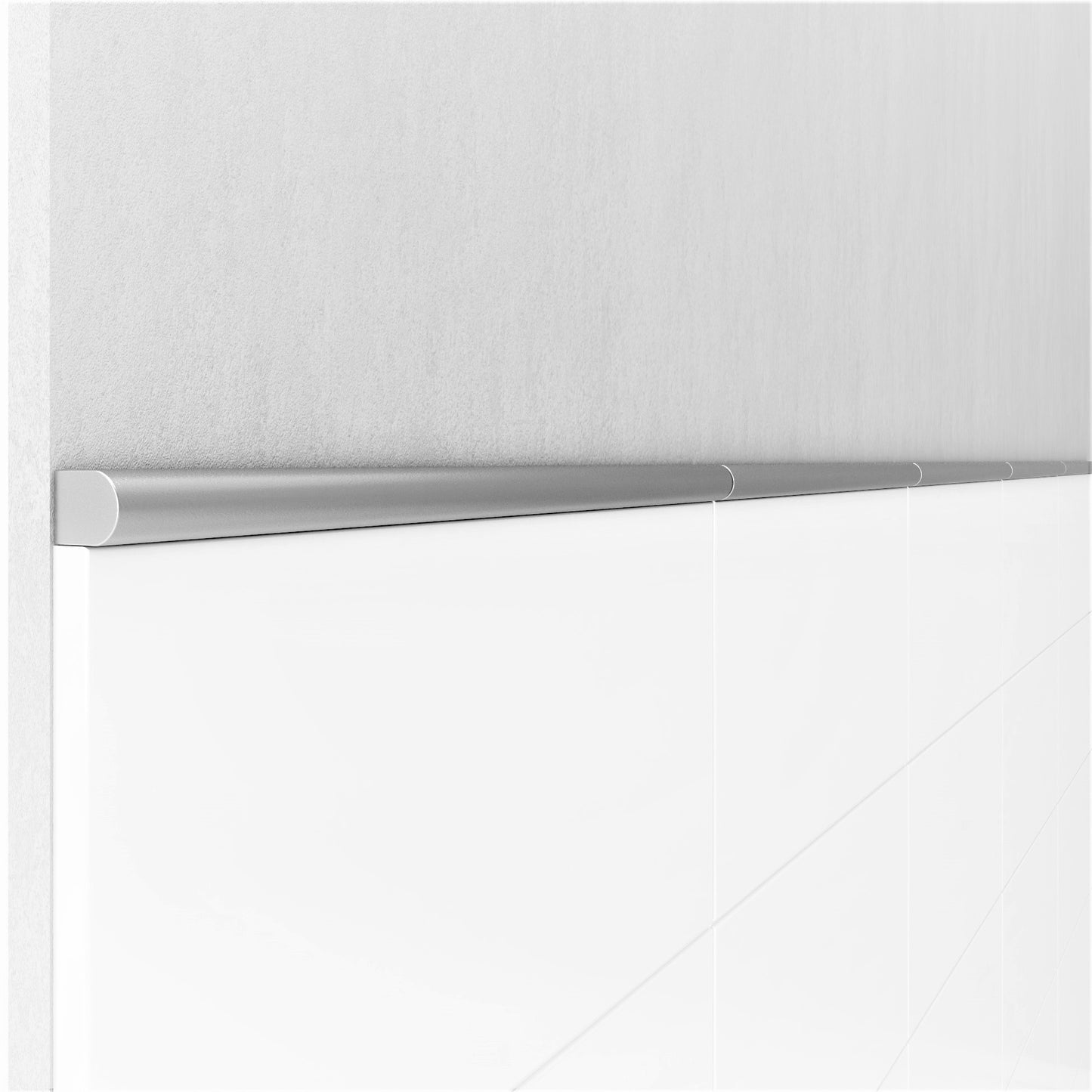 Trendy Bullnose Tile Wall Trim, 3/4 x 12"  Tile Edge Decorative High  Pencil  Liner, Brushed Nickel, Pack of 5