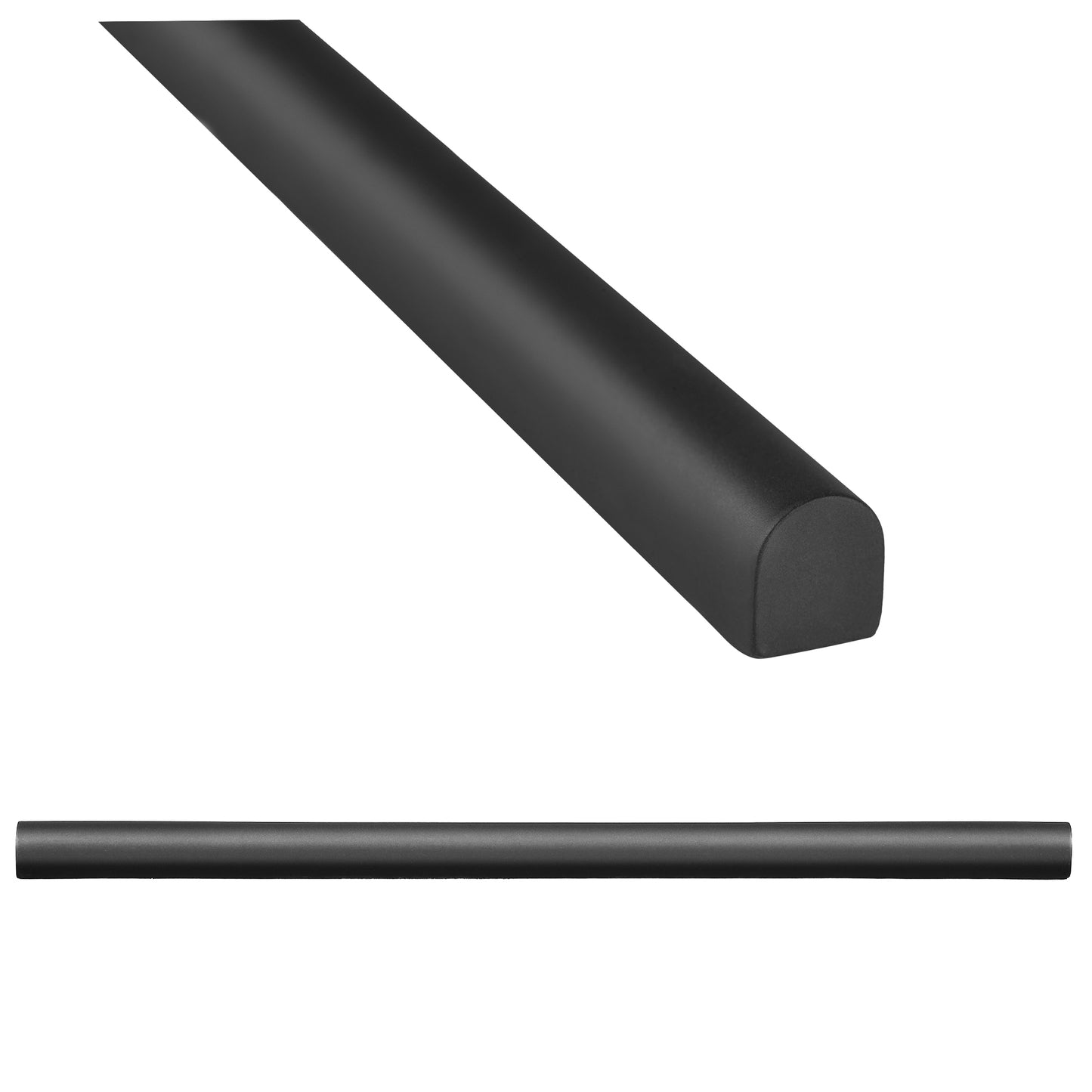 Trendy Bullnose Tile Wall Trim, 3/4 x 12"  Tile Edge Decorative High  Pencil  Liner, Matt Iron Black, Pack of 5